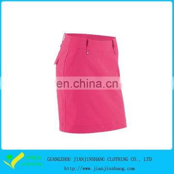 Solid Color Blank Pink Stright Design Slim Fitted Sports Golf Skirts