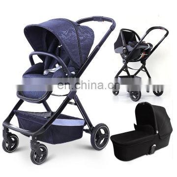 Luxury Aluminum Alloy Infant Foldable Lightweight Travel Baby Pram 3 in 1 Baby Stroller