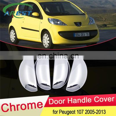 for Peugeot 107 2005 2006 2007 2008 2009 2010 2011 2012 2013 Chrome Door Handle Cover Exterior Trim Car Cap Stickers Accessories