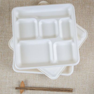 Fully degradable bagasse food tray