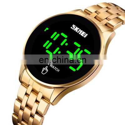 Custom logo watches wholesale Skmei 1579 stainless steel men wrist watch best selling touch screen LED Watch