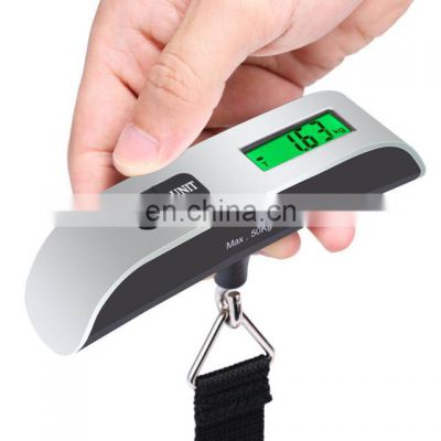 LCD Display Electronic Travel Hanging 50kg Weighting Portable Digital Luggage Scale