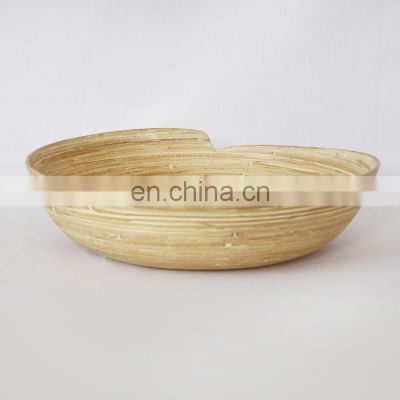 New Design Unique Set Of 2 Natural Spun Bamboo Salad Bowl, Handmade Serving Bowls Wholesale
