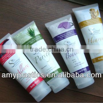 Soft touch tube with labeling,cosmetic packaging with its capacity of 75ml,hleathy and beauty bube with labeling