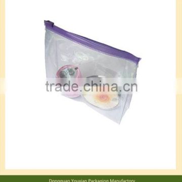 Purple zipper PVC packaging bag