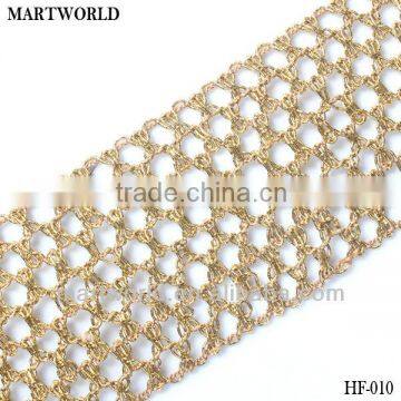 Golden trimmings for garment fashion trims fabric(HF-010)