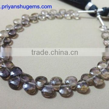 Smoky quartz Micro 4-5 mm Faceted Heart shape Briolette Beads AAA Grade quality gemstone product