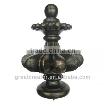 Burnt Gold Tulip Curtain Finials for Wood Poles