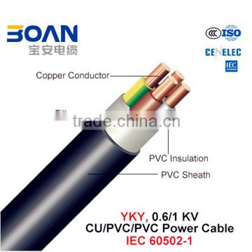 Yky Power Cable 0.6/1Kv Flame Retardant Class C Cu/PVC/PVC IEC 60502-1