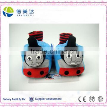 Custom deisgn stuffed plush toy slipper Thomas tank shape plush slipper