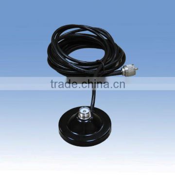 Strong Magnetic Base Mount,with steel housing and strong magnet for vehicle two-way radio communication, with RG58U