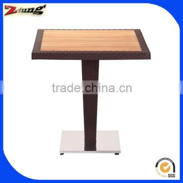 ZT-1133T Quality square stainless steel wooden table