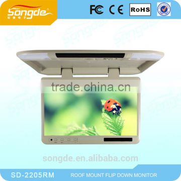 22.5 inch Flip down (roof mount) 1080P monitor with tv