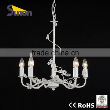 SD1108/3+3 Shining White Color Wrought Iron Crystal Chandelier /Hot Sale Crystal Indoor Lighting