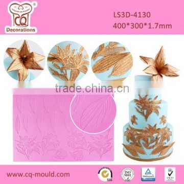 Lily Flower Silicone 3D lace mat For Sugarcraft Decoration