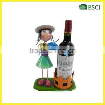 Good quality red wine holder with doll for home decoration