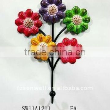 new design iron flower wall hook for home decoration