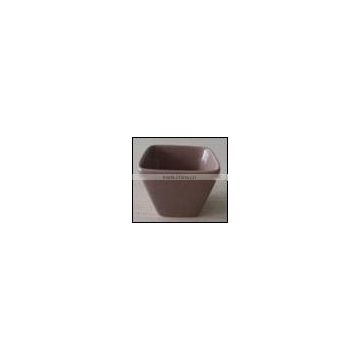 brown color square shape ceramic bowl