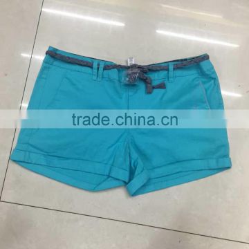 Ladies cotton/polyester shorts stock apparel