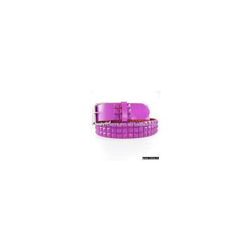 Purple leather  purple studs belt for gifts