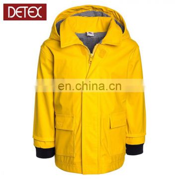 Design Your Own Waterproof Polyester Women Yellow Rain Coat