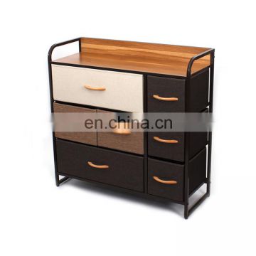 Customized 5L-612 Popular ClothingStorage Chest 7 Drawer Dresser Bedroom Furniture with Wooden Pull