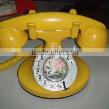 history telephone with rotary dial keys