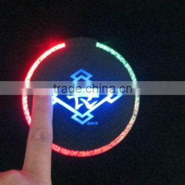 Promotion plastic round led color changing coasters