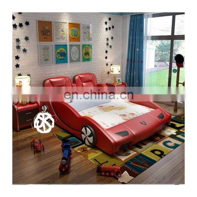 Home modern furniture classic design wooden leather bed