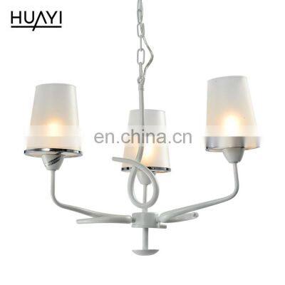 HUAYI Hot Sale Modern Simple Style Dining Room Metal Glass Indoor Decoration Chandelier Lamp