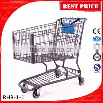 Safety metal shopping cart With kids seat fit for Family