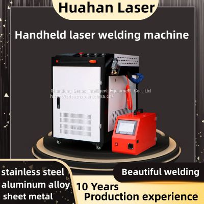 High power 3000W fiber optic extended thick plate large weld seam dual wire feeding handheld laser welding machine
