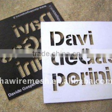 stainless steel etching namecard with many designs
