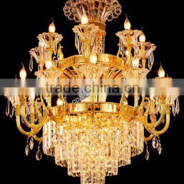 Modern Luxury Gold Wrought Iron Zinc Alloy Crystal Chandelier Lighting Pendant Light CZ5120/28