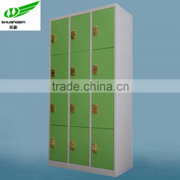 Four tier steel lockable storage cabinet