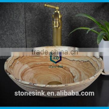 Round sandstone cheap wash basin