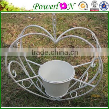 Sale New Design Antique Wrough Iron Hanging Heart Shape Plant Pot For Garden Patio I22M TS05 X00 PL08-5652
