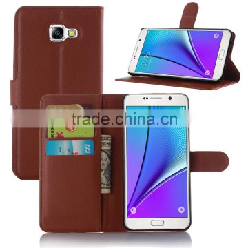 Hot Selling Ultra Thin Lichee PU Leather Case Wallet Folio Flip Cover for Samsung GALAXY A5 A510