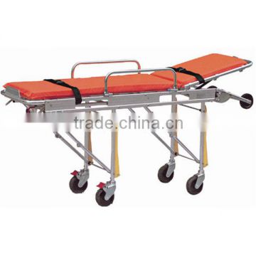 Medical stretcher bed with adjustable backrest