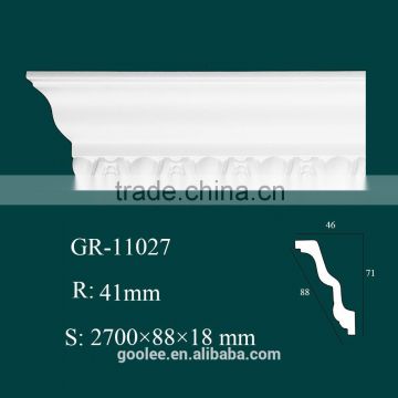High Density White PU Crown Moulding for Ceiling