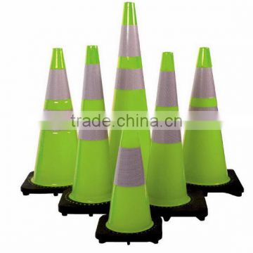 Plastic traffic road cone with rubber base