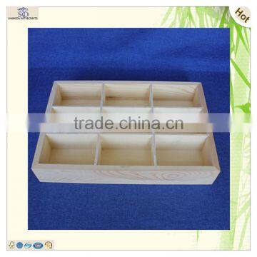 best seller multi grids standing storage pine wooden tray