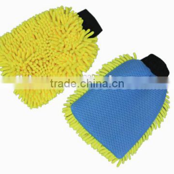 Mesh Mitt Chenille Car Wash Gloves with logo embroidery