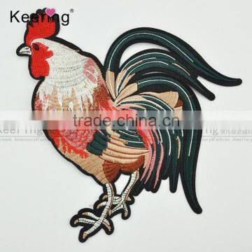 China 2017 New lifelike cock embroidery applique patches WEF-208