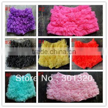 free shipping baby girls shorts bloomers chiffon skirt dress ruffle shorts petti chiffon shorts