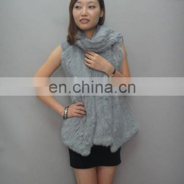 Knitting rabbit fur gilet with the CHIC style (MC-0971)