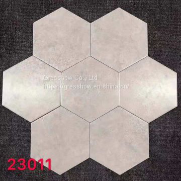 Slip Resistant Ivory 200x230mm Hexagon Tiles Kitchen