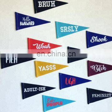 Promotional felt pennants flag with customized printing logos for decoration
