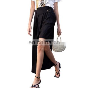 TWOTWINSTYLE Elegant Asymmteircal Summer Skirt High Waist Ruched Irregular Hem Loose Skirts For Female