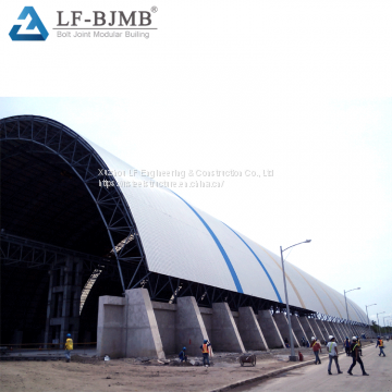 LF Long Span Roof Steel Space Frame Barrel Type Coal Storage For Sale